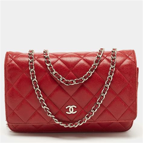 chanel red wallet on a chain|classic wallet on chain chanel.